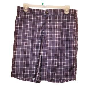 Nike mens golf flex performance grey plaid shorts size 36